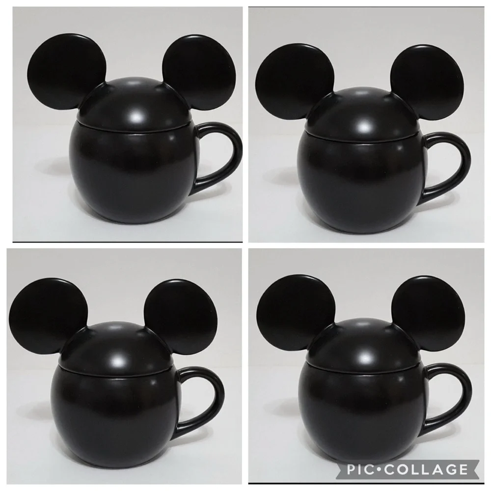 Pottery Barn Kids Disney Mickey Mouse **SET OF 4** Stoneware Mug with Lid 20 OZ
